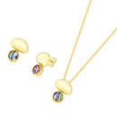 CONJUNTO FOLHEADO A OURO