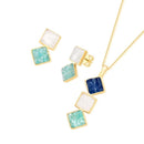 CONJUNTO FOLHEADO A OURO
