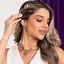 CONJUNTO FOLHEADO A OURO