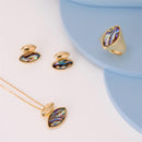 CONJUNTO FOLHEADO A OURO