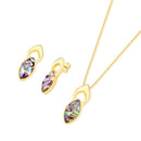 CONJUNTO FOLHEADO A OURO