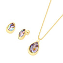 CONJUNTO FOLHEADO A OURO