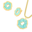 CONJUNTO FOLHEADO A OURO