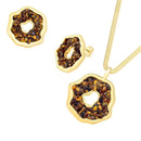 CONJUNTO FOLHEADO A OURO