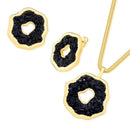 CONJUNTO FOLHEADO A OURO