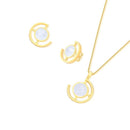 CONJUNTO FOLHEADO A OURO