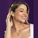 CONJUNTO FOLHEADO A OURO