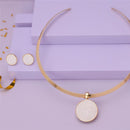 CONJUNTO FOLHEADO A OURO