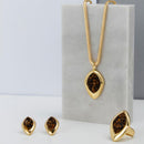 CONJUNTO FOLHEADO A OURO