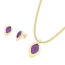 CONJUNTO FOLHEADO A OURO