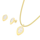 CONJUNTO FOLHEADO A OURO