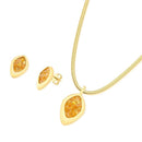 CONJUNTO FOLHEADO A OURO