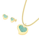 CONJUNTO FOLHEADO A OURO