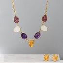 CONJUNTO FOLHEADO A OURO