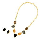 CONJUNTO FOLHEADO A OURO