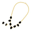 CONJUNTO FOLHEADO A OURO