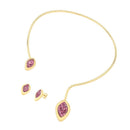 CONJUNTO FOLHEADO A OURO