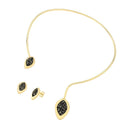 CONJUNTO FOLHEADO A OURO