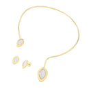 CONJUNTO FOLHEADO A OURO