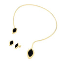 CONJUNTO FOLHEADO A OURO