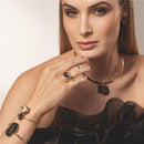 CONJUNTO FOLHEADO A OURO