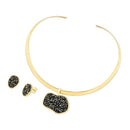 CONJUNTO FOLHEADO A OURO