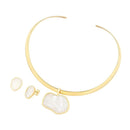 CONJUNTO FOLHEADO A OURO