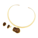 CONJUNTO FOLHEADO A OURO